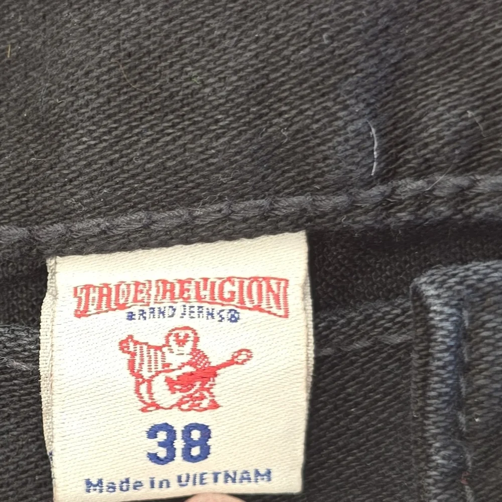 True Religion Black Jeans with Signature Pocket Stitching